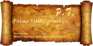 Palay Tibériusz névjegykártya
